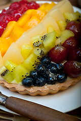 Image showing fresh fruits cake pie