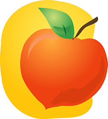 Image showing Peach fruit illustration