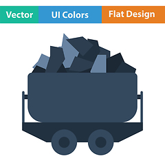 Image showing Mine coal trolley icon
