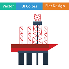 Image showing Oil sea platform icon