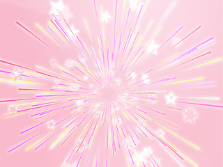 Image showing Bursting flying stars illustration