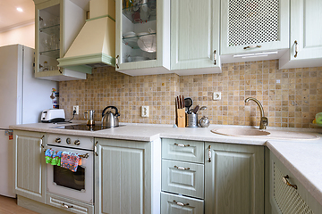 Image showing Corner nice set in the interior of a bright kitchen