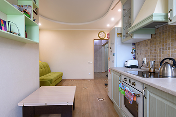 Image showing Entrance hall combined with the kitchen, view from the kitchen side