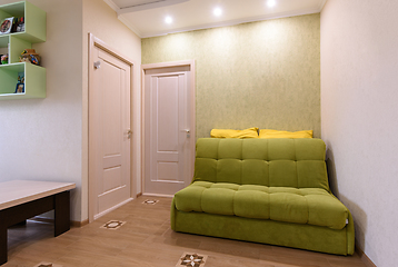 Image showing The interior of a walk-through living room in a two-room apartment