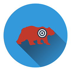 Image showing Icon of bear silhouette with target 