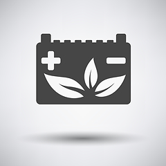 Image showing Car battery with leaf icon