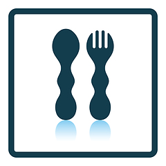 Image showing Baby spoon and fork icon