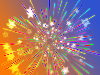 Image showing Bursting flying stars illustration