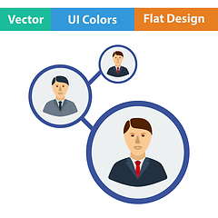 Image showing Flat design icon of Businessmen structure
