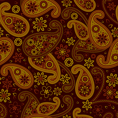 Image showing Oriental paisley seamless pattern