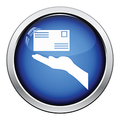 Image showing Hand holding letter icon