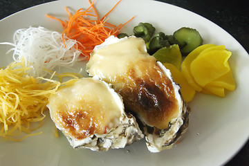 Image showing Baked oysters