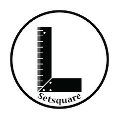 Image showing Icon of setsquare