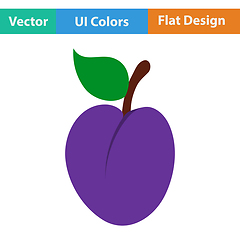Image showing Flat design icon of Plum