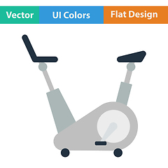 Image showing Flat design icon of Exercise bicycle 