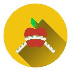 Image showing Icon of Apple with measure tape