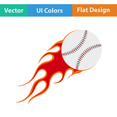 Image showing Baseball fire ball icon