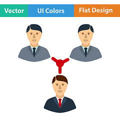 Image showing Flat design icon of Businessmen connection