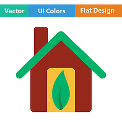 Image showing Ecological home with leaf icon