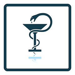 Image showing Medicine sign with snake and glass icon