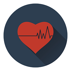 Image showing Icon of Heart with cardio diagram