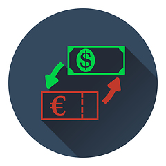 Image showing Currency dollar and euro exchange icon