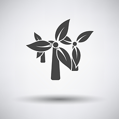 Image showing Wind mill with leaves in blades icon