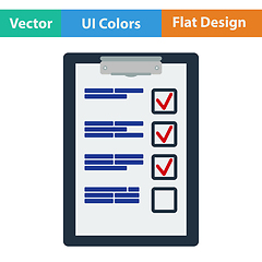 Image showing Flat design icon of Training plan tablet