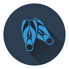 Image showing Icon of swimming flippers 