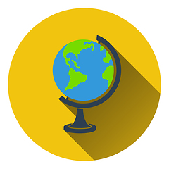 Image showing Flat design icon of Globe in ui colors