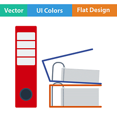 Image showing Flat design icon of Folders with clip