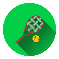 Image showing Icon of Tennis rocket and ball 