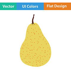 Image showing Flat design icon of Pear