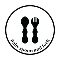 Image showing Baby spoon and fork icon