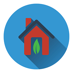 Image showing Ecological home with leaf icon