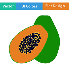 Image showing Flat design icon of Papaya