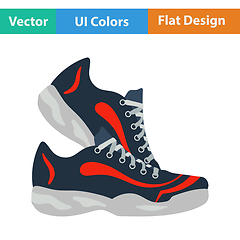 Image showing Flat design icon of Fitness sneakers