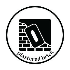 Image showing Icon of plastered brick wall 