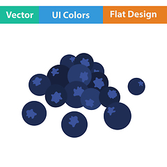 Image showing Flat design icon of Blueberry