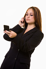 Image showing Woman text messaging