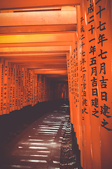 Image showing Fushimi Inari Taisha torii, Kyoto, Japan