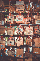 Image showing Traditional Emas in Ushijima temple, Tokyo, Japan