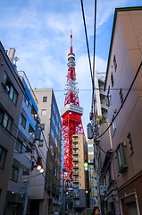Image showing Tokyo tower and buildings, Japan