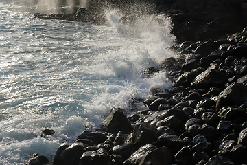 Image showing black sand on Tenerife beach