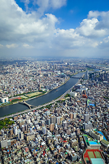 Image showing Tokyo city skyline aerial view, Japan