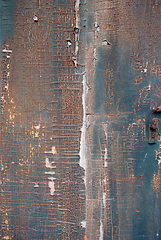 Image showing Old rusty painted wood board