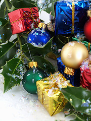 Image showing Ornaments and Holly