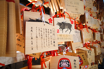 Image showing Traditional Emas in a temple, Tokyo, Japan