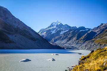 Image showing Hooker lake in Aoraki Mount Cook, New Zealand