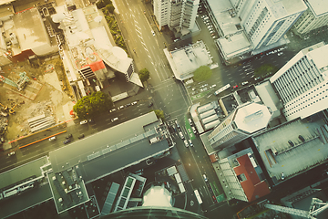 Image showing Auckland buildings aerial view, New Zealand